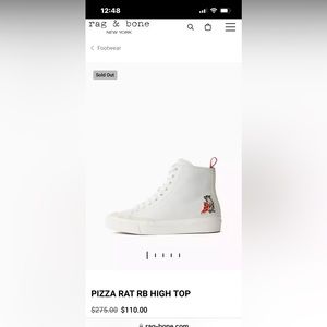 Rag and Bone Pizza Rat women’s leather high top.